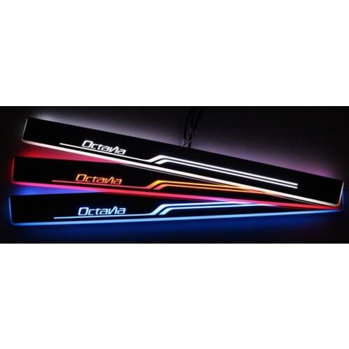 Welcome Pedal Lights For Skoda Octavia A5 A7 Pedal car Door Sill Pathway Lights led thresholds scuff plates Avante md auto lamps