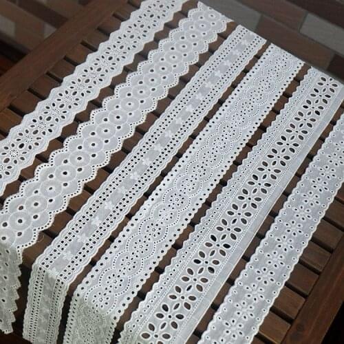 Hollow Flowers Cotton Embroidery Cotton Cloth Clothing DIY Leader Mouth Stitching Decorative Lace RS3139