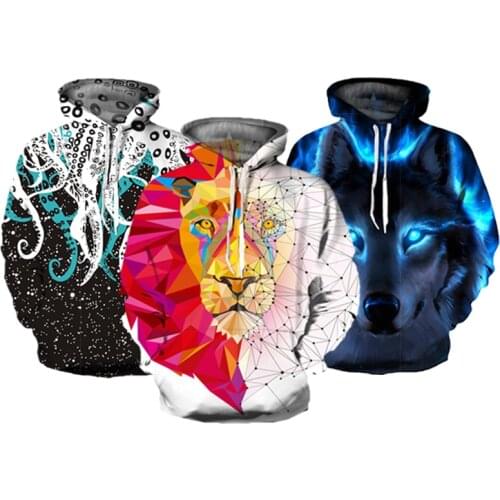 Boys Girls Print 3D lion Pullover Children peculiar Hoodie boys Harajuku Sweatshirts kids Long Sleeve T-shirts Sportwear Tops