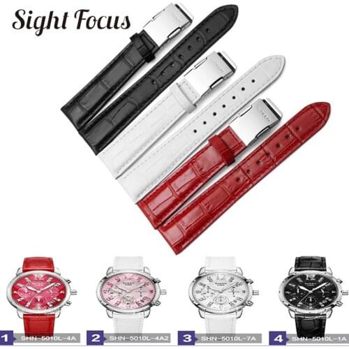 Calfskin Leather Watch Band for Casio Women SHN5010L 5023 3012 first Cow Leather 14 16 18mm Watch Strap ReplacementBacelet Belt