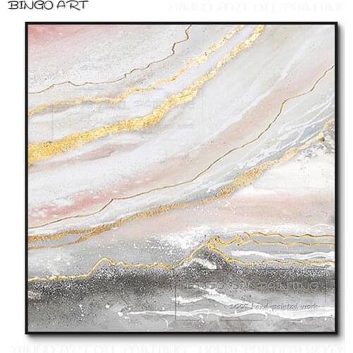 Hand-painted High Quality Big Size Abstract Oil Painting on Canvas Hand-painted Abstract Gold Foil Oil Painting for Living Room