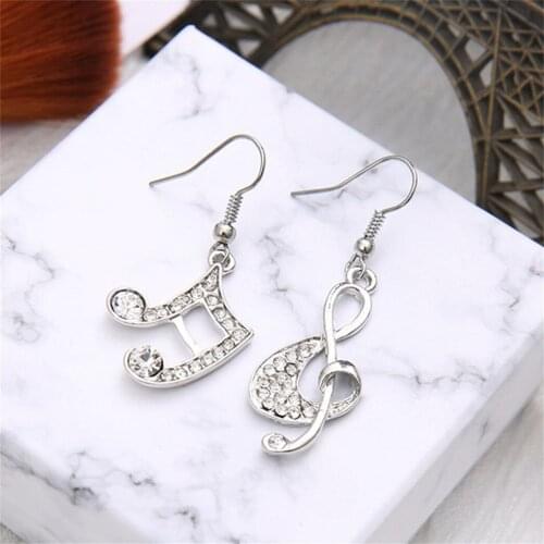 Crystal Music Note Stud Earring Musical Note Ear Dangle Stylish Christmas Stud Earrings Trendy Jewelry Gift