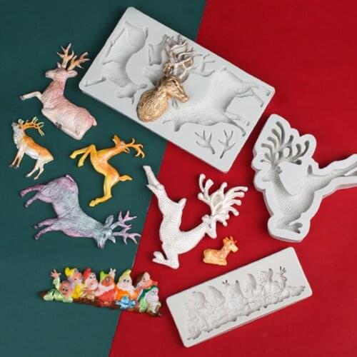 Christmas Series Elk Deer Mould Silicone Mold Fondant Cake Decorating Tool Gumpaste Sugarcraft Chocolate Forms Bakeware