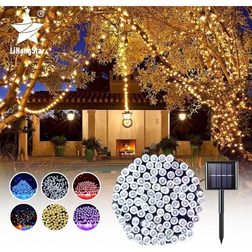 Solar LED Light String Garland Light String Outdoor Garden Light Garden Decoration Light Christmas Party Wedding Halloween