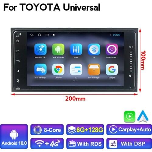 2din Universal android 10 Car Radio Player Stereo Car Multimedia Player for toyota COROLLA VIOS CROWN CAMRY HIACE PREVIA RAV4