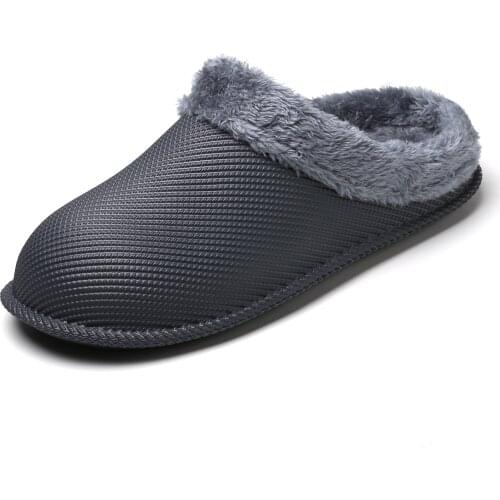 Waterproof Winter Warm Soft Non-slip Men Slippers Shoes Indoor Home Cloesd Toe Male Flats Shoes Mens Slipper Casual Footwear