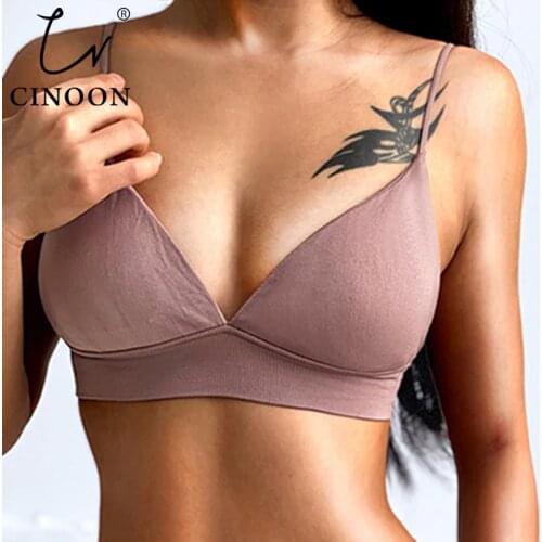 CINOON WomenS Underwear Top Bras For Women Sexy Lingerie Wire Free Breathable Bra Push Up Bralette With Pad Vest Intimates
