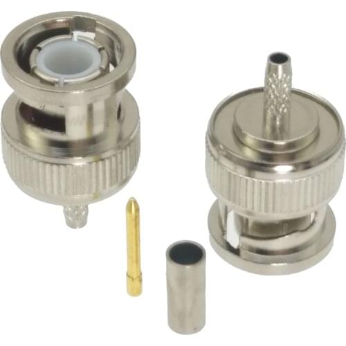 1pcs BNC male plug crimp RG174 LMR100 RG316 cable RF coaxial connector adapter