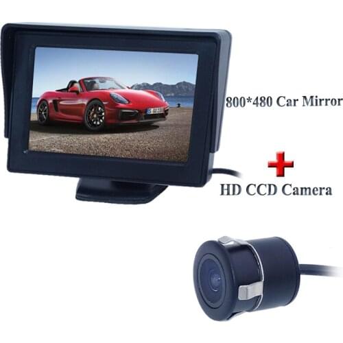 2 In 1 4.3 Inch Color TFT Car Camera Monitor Support 800*480 Resolution + Car Parking camera Free Shipping