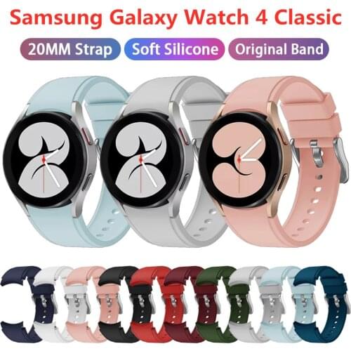 20mm WatchBand Silicone Strap For Samsung Galaxy Watch 4 40/44mm Galaxy Watch4 Classic 46/42mm Watch4 Smart Wristband Bracelet