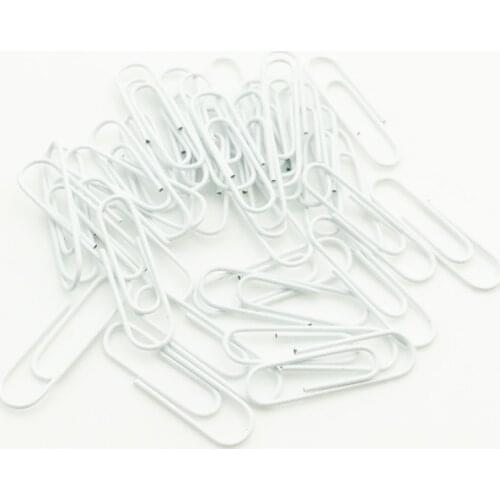 200pcs White Mini Paperclips Office Simple Easy Plain Paper Clips 29mm School Stationery Supplies Accessories OPP Bag Package