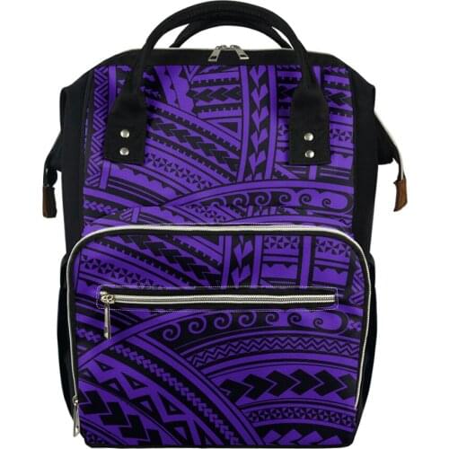 2021 Mummy Bag Women Backpack Multi-function Large Nappy Bag Hawaii Flower Style Polynesia Strips Wholesale Free Drop Shipping