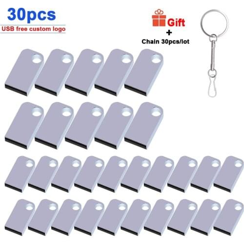 30pcs/lot USB 2.0 Free Custom LOGO Pen Drive 4gb 8gb 16gb 32gb 64gb Metal Usb Flash Drive U Disk Memory Stick Photography Gift