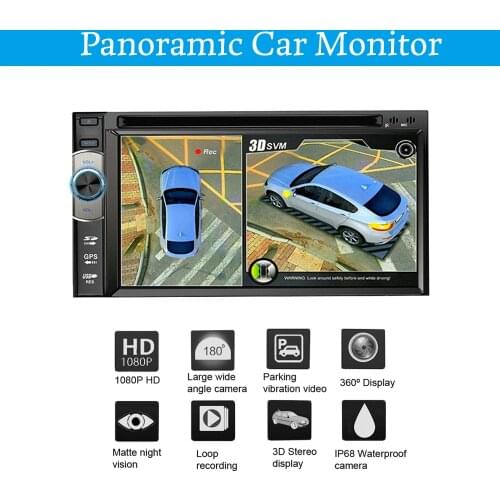 360 Panoramic 3D Seamless Surround View Digital Video Recorder (3D+960P) Waterproof Night Vision Bird View Camera