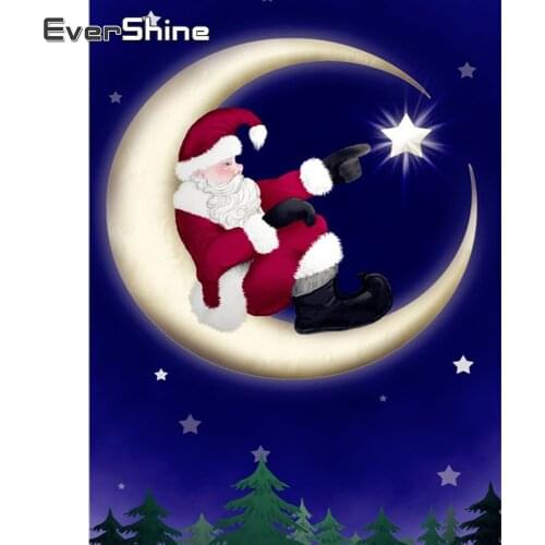 EverShine 5D DIY Diamond Painting Cartoon Cross Stitch Kits Diamond Embroidery Christmas Mosaic Art Needlework Moon Home Decor