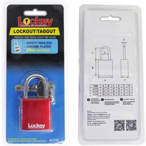 Aluminum Anodized Padlock Aluminium Lockout Padlock Red Pad lock China Manufacturer