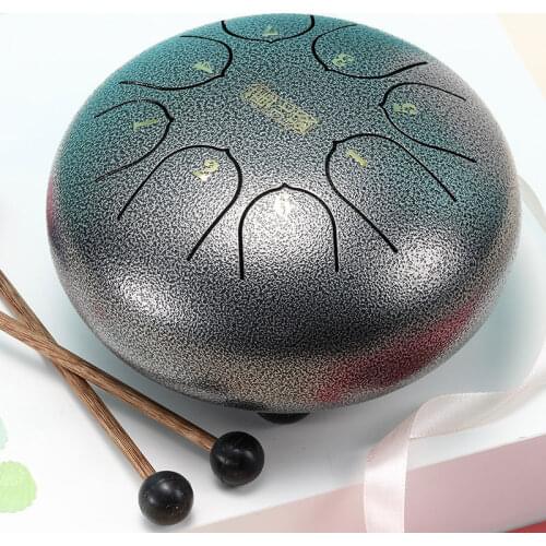Nature Steel Drum Kit Tongue Drum 6 Inch 8 Tune Steel Hand Pan Drum Tank Drum Percussion Instruments Handpan Gift Drop Shipping