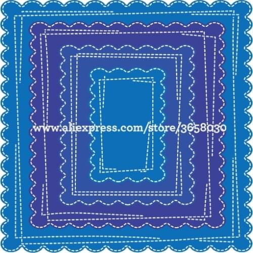 Large Size 15cm Double Sew Thread Square Metal Die cutting Dies For DIY Scrapbooking Photo Album Embossing Folder 8101680