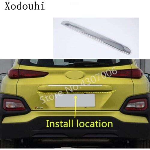 For Hyundai Kona Encino Kauai 2017 2018 2019 2020 Car Body Rear Back Tail Trunk Back Bumper Trim Cover Stick Detector Frame