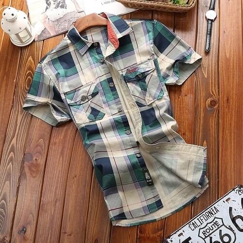 Мужские клечатые рубашки DUNKINBO China At AliExpress