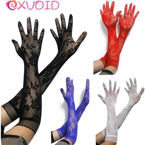 EXVOID Long-sleeve Gloves Lace Elastic Gloves Sexy Costume Bride Accessories Sex Toys for Women Adult Products Badydoll Dress