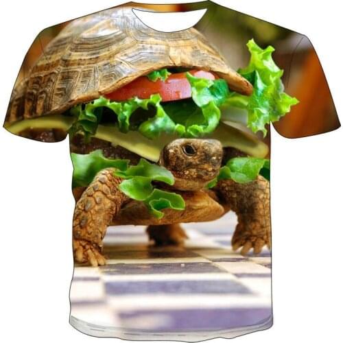 Mens Womens 3D Printing T-shirt Short Tail Shirt Beer Hip Hop French Fries Burger Coffee Rock Summer New Hot Sale
