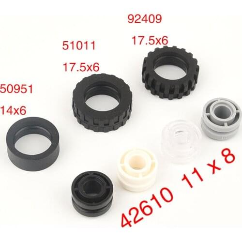 HUAZHI 10pcsHigh-tech building blocks 42610 wheels 50951 51011 92409 MOC accessories pulley parts