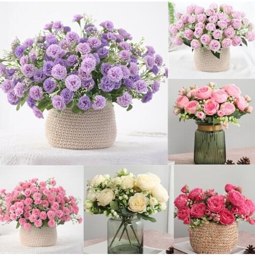 Lilac Simulation Flower Hydrangea Artificial Fake Flower Family Party Garden Decoration Home Living Room Decoration Flower