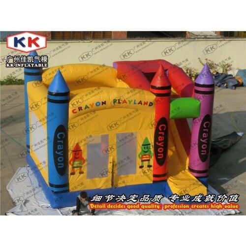 Crayon inflatable moonwalk jumping bouncer combo kids birthday party use