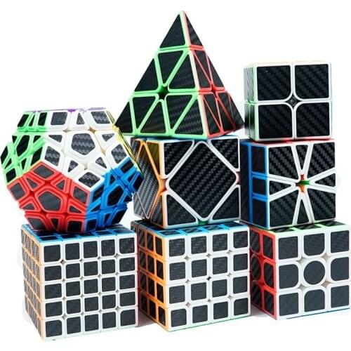 MeiLong Creative Carbon Fiber Stickers Magic Cube 2x2x2 3x3x3 4x4x4 Educational Toys for Children Speed Cube Brain Game