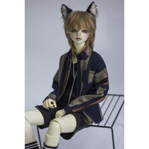 [wamami] Brown Blue Stripe Bat Sleeve Shirt 1/3 1/4 SD17 BJD Dolls Dollfie Outfits