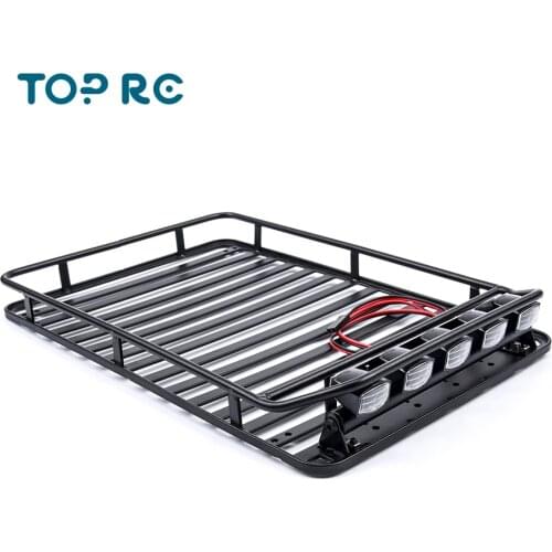 1/10 RC Crawler Metal Roof Rack Luggage Rack with Lights for Traxxas TRX4 Axial SCX10 Wraith D90 D110 TAMIYA CC01 Upgrade Parts