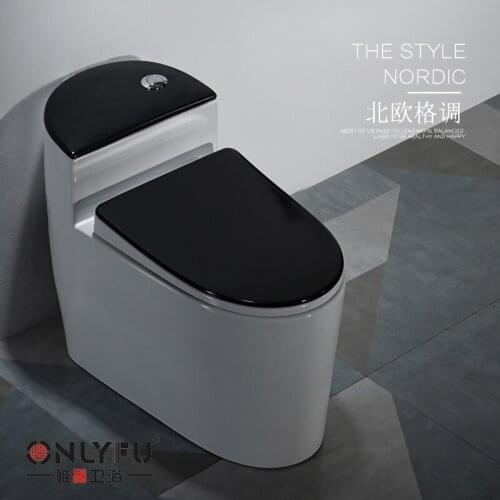 Nordic minimalist fashion toilet black and white ceramic toilet adult toilet splash-proof water-saving toilet personality
