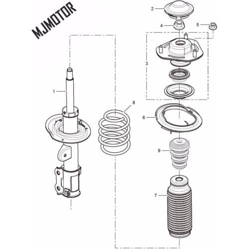 Shock absorber Front assy. with dust cover and spring for SAIC ROEWE 350 MG3 MG5 Autocar motor part 50016035 / 50016055