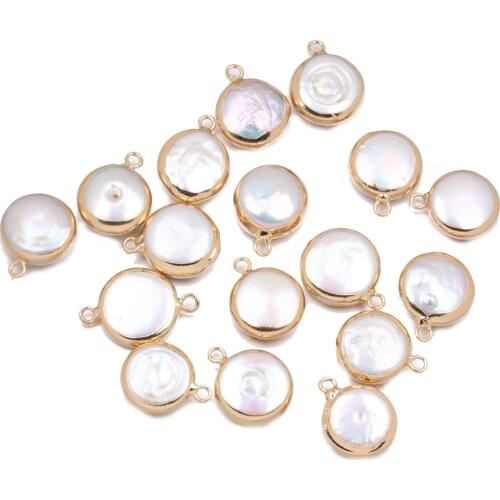 Natural Freshwater Pearl Pendants Round shape Charms Pendants For jewelry making DIY Necklaces Bracelet earrings Accessories
