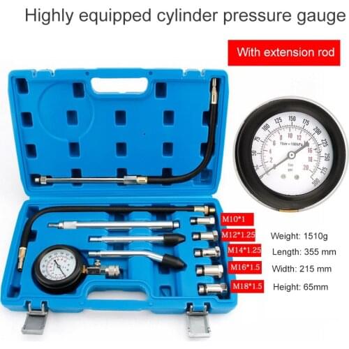 Professional Petrol Gasoline Engine Cylinder Compression Tester Kit Cylinder Tester With M10 M12 M14 M16 M18 Car Accessories