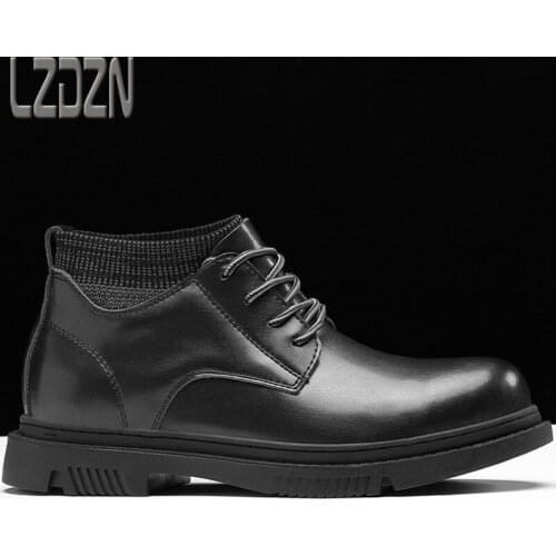 Tooling Trendy Shoes Mens Shoes Short Boots Genuine Leather Shoes Chelsea Boots High Top Martin Autumn Shoes Cowhide Handmade