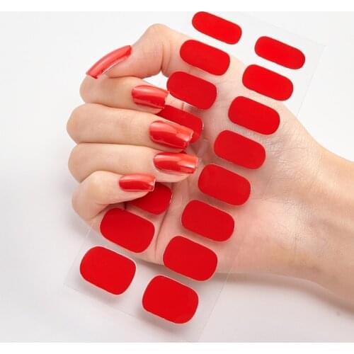 Christmas Dress Up Foil Nail Art Stickers 2020 Pure Solid Color Nail Designs Nail Strips Self Adhesive Nail Sticker Women Salon