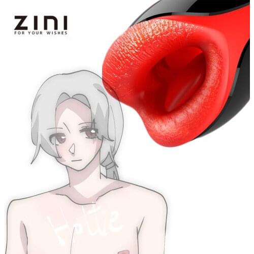 Sex Toys ZINI Male Masturbator Glans Penis Vibrator Mouth Blowjob Deep Throat Masturbation Cup Oral Heating Clip Suck For Men