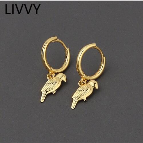 LIVVY Silver Color Birds Pendant Earrings For Women Simple Fashion High Quality Exquisite Elegant Jewelry Accessories