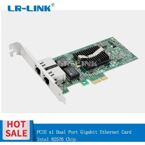 LR-LINK 9212PT Gigabit Ethernet Card Network Adapter PCI-Express x1 Dual Port RJ45 Lan Card PC Intel 82576 Compatible E1G42ET