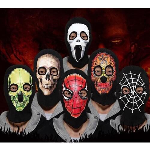 Halloween skull hat, lovers scary skull hat, role playing ghost mask, knitting headdress, autumn and winter