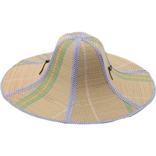 Summer Straw Wide Brim Hat Fisherman Sun Hat Rattan Straw Hat Folding Anti-ultraviolet Garden Fishing Sunshade Hat