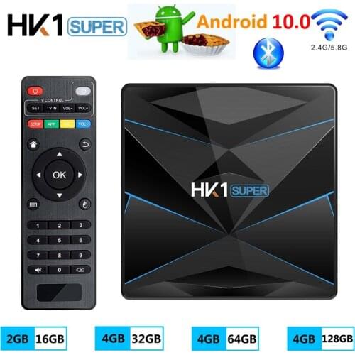 20pcs Android 10.0 HK1 Super Smart TV Box RK3318 Quad Core 4GB 128GB Max 2.4G/5G Dual WiFi USB3.0 BT4.0 4K UHD Media Player