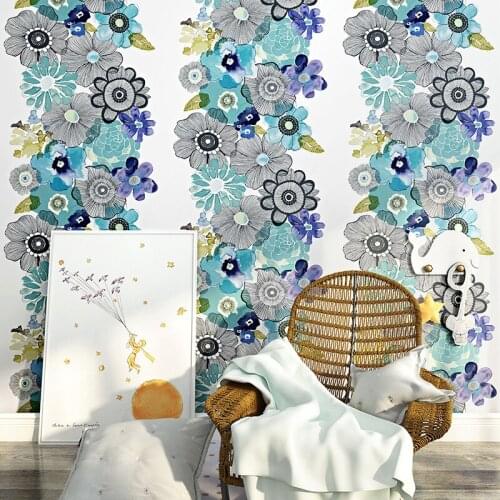 Living Room Decoration Wall paper Roll Simple Europe Home Decoration Modern Wall Sticker Small Floral Bedroom 3d Vinyl Wallpaper