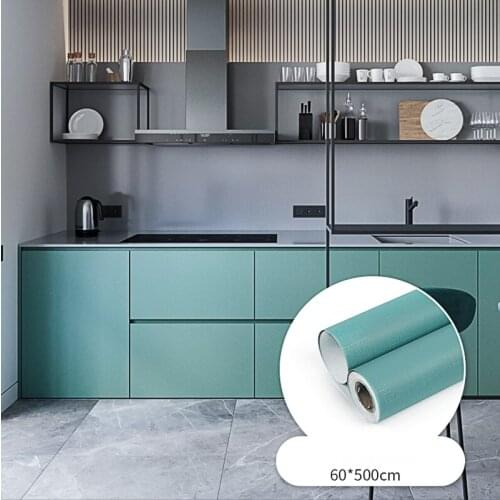 Thickened Green Self Adhesive Film Wall Stickers Furniture Renovation Stickers Films Nordic Kitchen Cabinet Waterproof Wallpaper