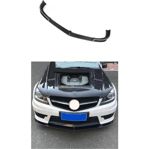 V Style CF Real Carbon Fiber Front Bumper Chin Lip Splitter Add-on Refit For Benz C204 W204 C Class C63 AMG Sedan Coupe 12-14 13