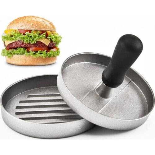 1 Set Round Shape Hamburger Press Aluminum Alloy 12 cm Hamburger Meat Beef Grill Burger Press Patty Maker Mold