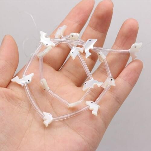 Selected Natural Shell Sea Water Dolphin-shaped Beads for DIY Production of Exquisite Womens Jewelry Bracelet 15 Pcs/piece