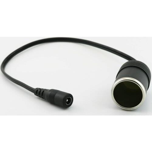1x Car Cigarette Lighter Female Socket To DC 5.5 x 2.1mm Female Adapter Connector Cable Cord 38cm Black